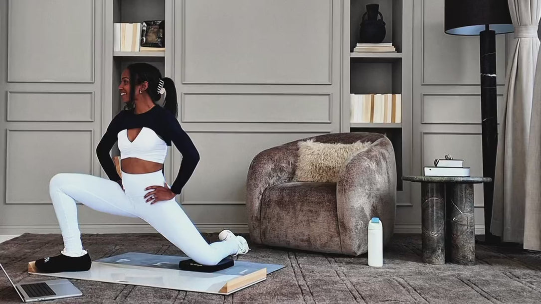 Hero video of women doing movement on a LiM Method sliding board for pelvic floor health.